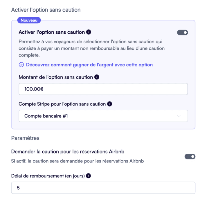 De nombreuses options sont disponibles sur CozyUp
